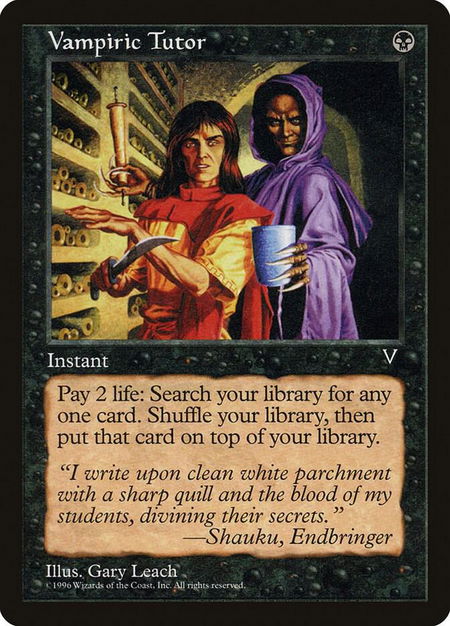 Vampiric Tutor - Visions Magic: The Gathering trading card
