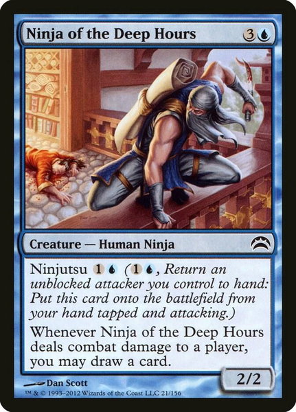 Ninja of the Deep Hours trading card from Planechase 2012 Ninja of the Deep Hours - Planechase 2012 Magic: The Gathering trading card