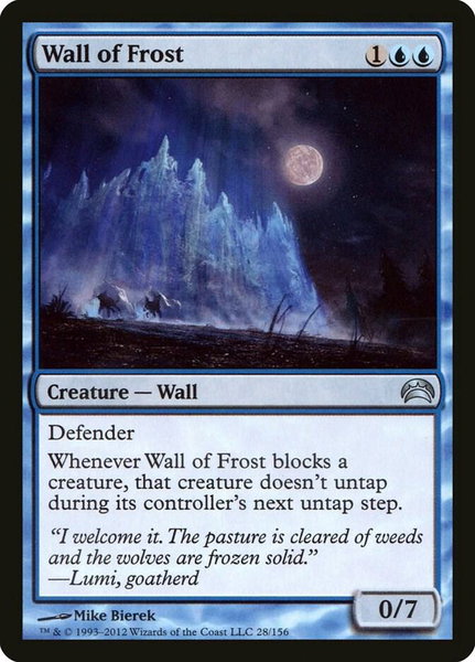 Wall of Frost trading card from Planechase 2012 Wall of Frost - Planechase 2012 Magic: The Gathering trading card