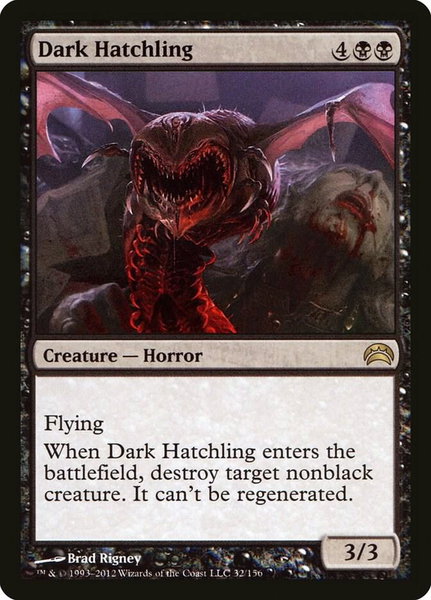 Dark Hatchling trading card from Planechase 2012 Dark Hatchling - Planechase 2012 Magic: The Gathering trading card