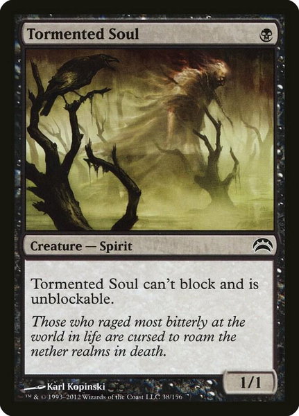 Tormented Soul trading card from Planechase 2012 Tormented Soul - Planechase 2012 Magic: The Gathering trading card