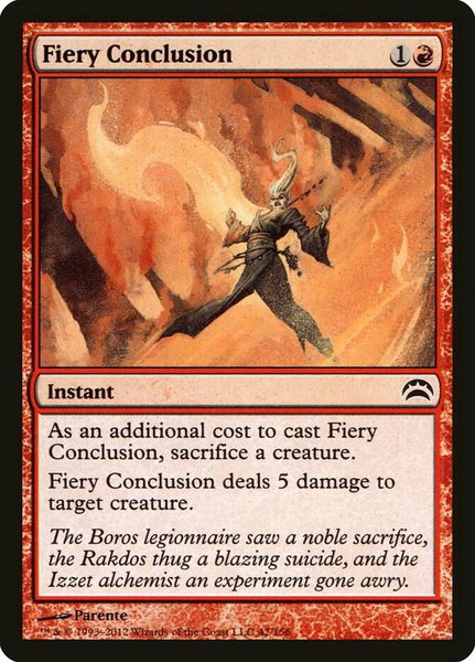 Fiery Conclusion trading card from Planechase 2012 Fiery Conclusion - Planechase 2012 Magic: The Gathering trading card