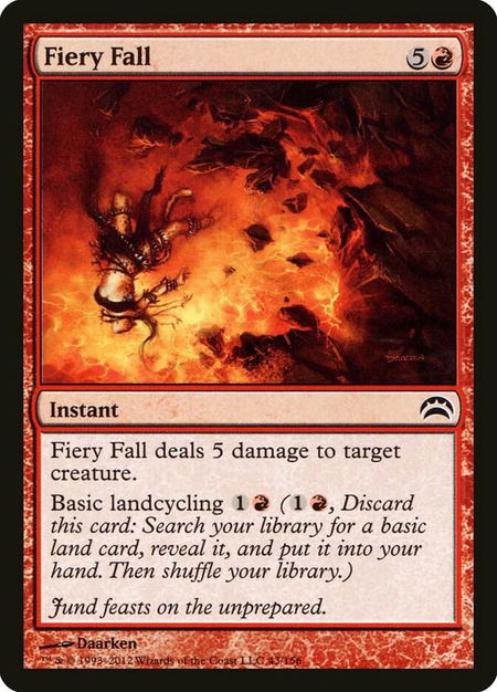 Fiery Fall - Planechase 2012 Magic: The Gathering trading card