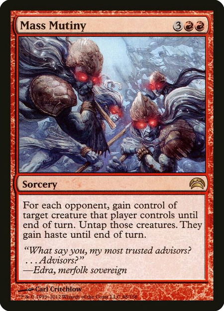 Mass Mutiny - Planechase 2012 Magic: The Gathering trading card