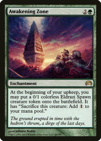 Awakening Zone trading card from Planechase 2012 Awakening Zone - Planechase 2012 Magic: The Gathering trading card