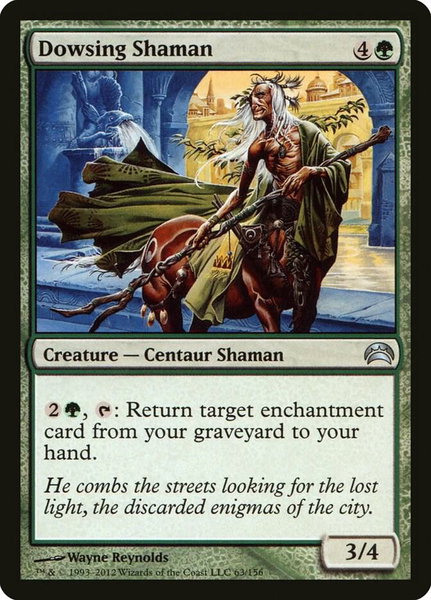 Dowsing Shaman trading card from Planechase 2012 Dowsing Shaman - Planechase 2012 Magic: The Gathering trading card