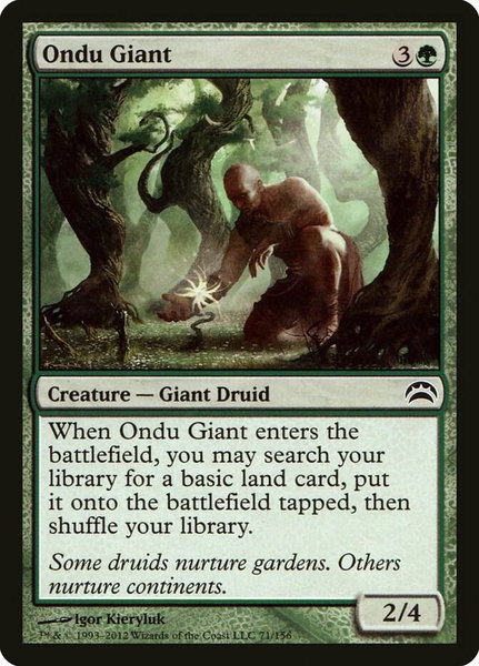 Ondu Giant trading card from Planechase 2012 Ondu Giant - Planechase 2012 Magic: The Gathering trading card