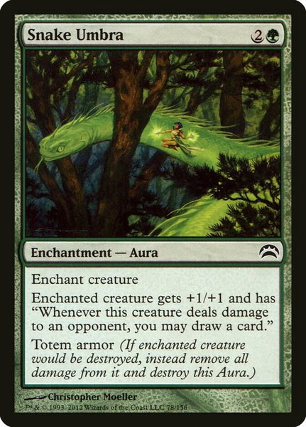 Snake Umbra trading card from Planechase 2012 Snake Umbra - Planechase 2012 Magic: The Gathering trading card