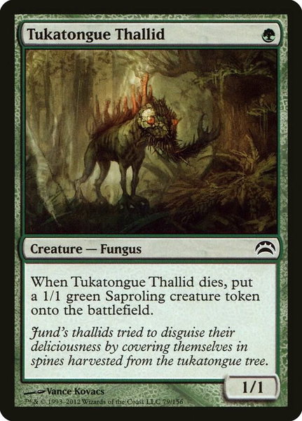 Tukatongue Thallid trading card from Planechase 2012 Tukatongue Thallid - Planechase 2012 Magic: The Gathering trading card