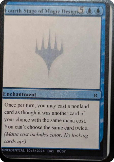 Fourth Stage of Magic Design - Un-Known Event Playtest Cards Magic: The Gathering trading card