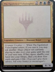 The Egotistical Velociraptor - Un-Known Event Playtest Cards #null - Promo Magic: The Gathering Trading Card