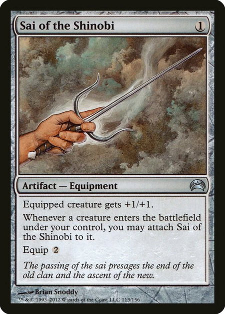 Sai of the Shinobi trading card from Planechase 2012 Sai of the Shinobi - Planechase 2012 Magic: The Gathering trading card