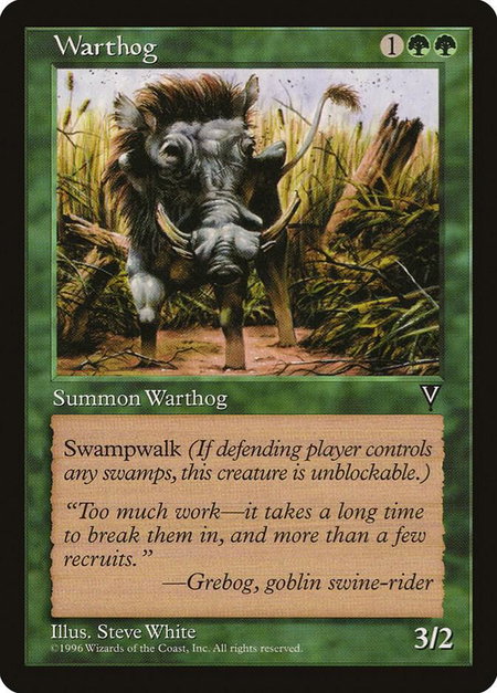 Warthog - Visions Magic: The Gathering trading card