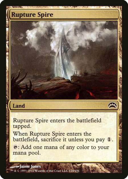 Rupture Spire trading card from Planechase 2012 Rupture Spire - Planechase 2012 Magic: The Gathering trading card