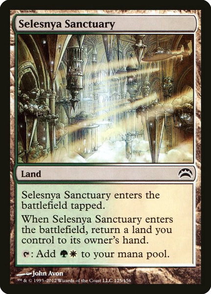 Selesnya Sanctuary trading card from Planechase 2012 Selesnya Sanctuary - Planechase 2012 Magic: The Gathering trading card