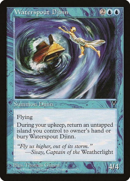 Waterspout Djinn - Visions Magic: The Gathering trading card