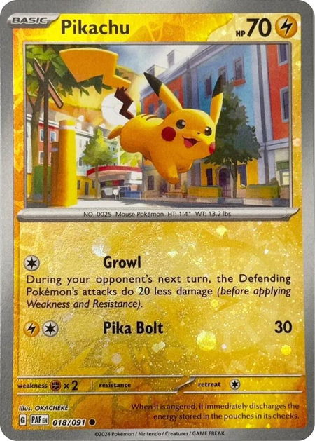 Pikachu - 018/091 (Reverse Cosmos Holo) trading card from Miscellaneous Cards & Products Pikachu - 018/091 (Reverse Cosmos Holo) - Miscellaneous Cards & Products Pokémon trading card