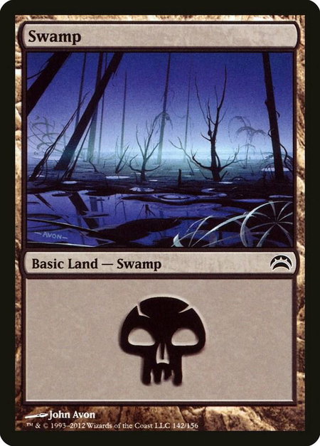 Swamp (142) - Planechase 2012 Magic: The Gathering trading card
