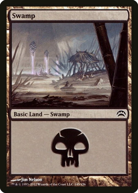 Swamp (145) - Planechase 2012 Magic: The Gathering trading card