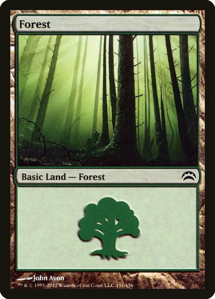 Forest (151) trading card from Planechase 2012 Forest (151) - Planechase 2012 Magic: The Gathering trading card