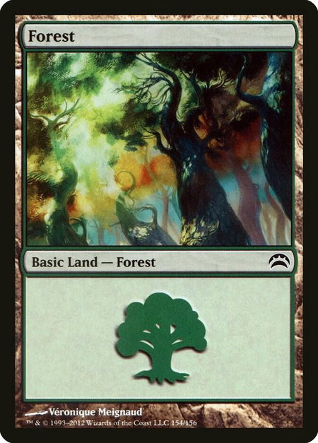 Forest (154) - Planechase 2012 Magic: The Gathering trading card