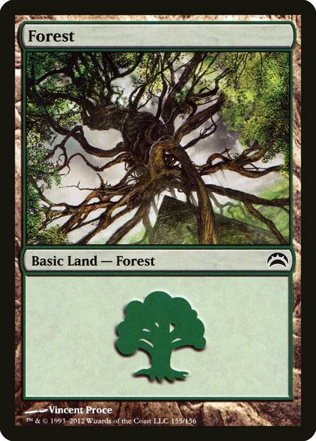Forest (155) - Planechase 2012 Magic: The Gathering trading card