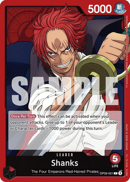 Shanks (001) - Emperors in the New World One Piece trading card