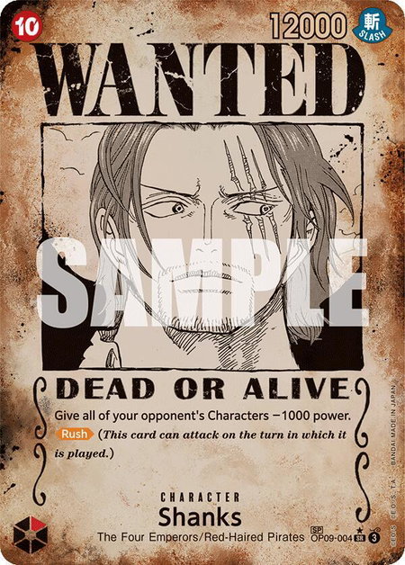 Shanks (004) (Wanted Poster) - Emperors in the New World One Piece trading card