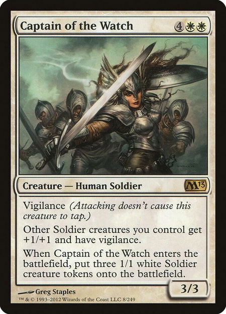 Captain of the Watch - Magic 2013 (M13) Magic: The Gathering trading card