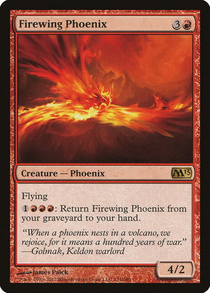 Firewing Phoenix trading card from Magic 2013 (M13) Firewing Phoenix - Magic 2013 (M13) Magic: The Gathering trading card