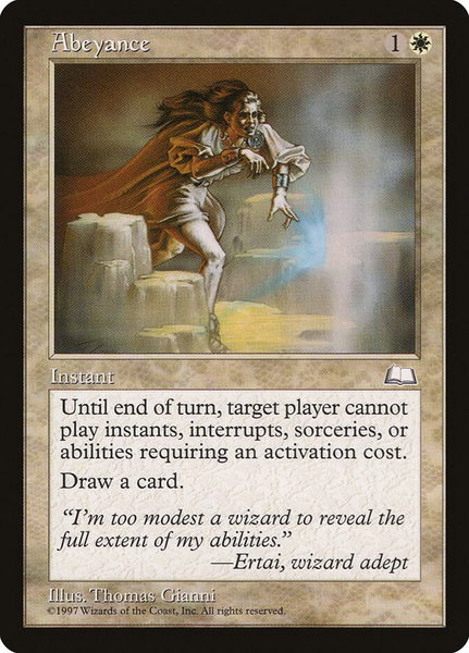 Abeyance trading card from Weatherlight Abeyance - Weatherlight Magic: The Gathering trading card
