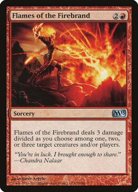 Flames of the Firebrand trading card from Magic 2013 (M13) Flames of the Firebrand - Magic 2013 (M13) Magic: The Gathering trading card