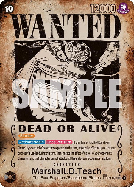 Marshall.D.Teach (093) (Wanted Poster) - Emperors in the New World One Piece trading card