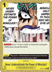 Never Underestimate the Power of Miracles!! - Emperors in the New World (OP09) #OP09-116 - Common One Piece Trading Card