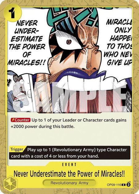 Never Underestimate the Power of Miracles!! - Emperors in the New World One Piece trading card