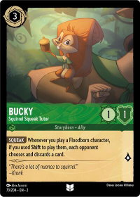 Bucky - Squirrel Squeak Tutor (Errata Version) - Rise of the Floodborn (2) #73/204 - Uncommon Disney Lorcana Trading Card