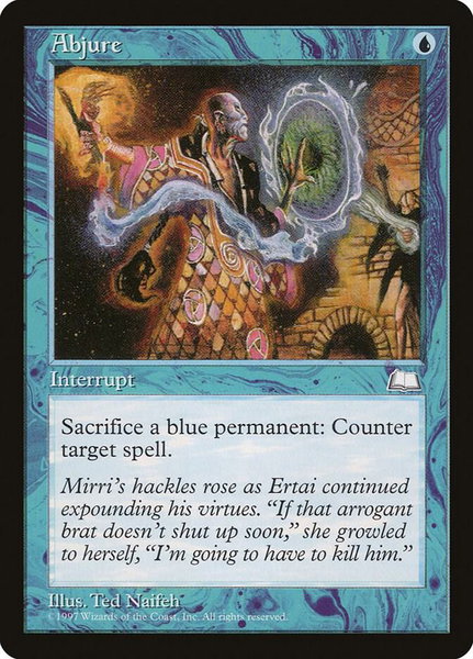 Abjure trading card from Weatherlight Abjure - Weatherlight Magic: The Gathering trading card