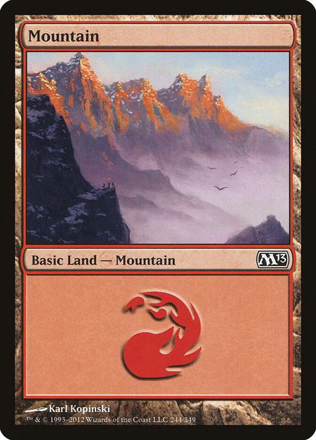 Mountain (244) trading card from Magic 2013 (M13) Mountain (244) - Magic 2013 (M13) Magic: The Gathering trading card