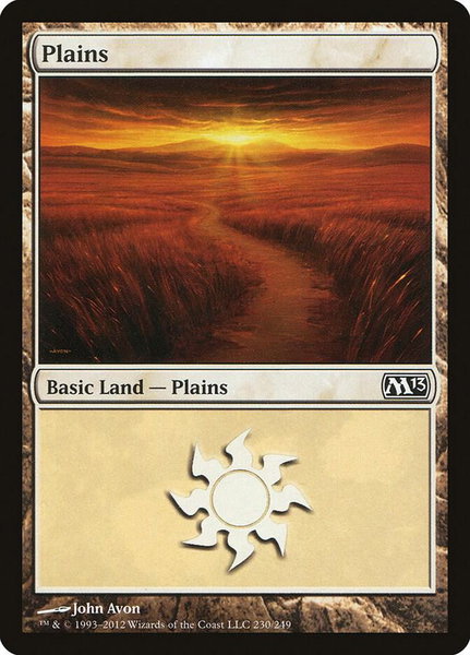 Plains (230) trading card from Magic 2013 (M13) Plains (230) - Magic 2013 (M13) Magic: The Gathering trading card