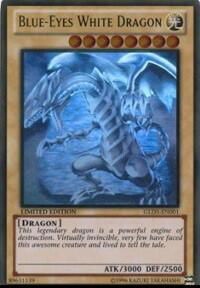 Blue-Eyes White Dragon - Gold Series: Haunted Mine (GLD5) #GLD5-EN001 - Ghost Rare YuGiOh Trading Card