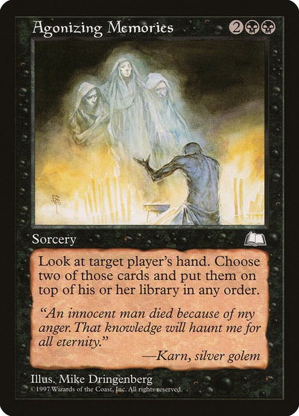 Agonizing Memories trading card from Weatherlight Agonizing Memories - Weatherlight Magic: The Gathering trading card