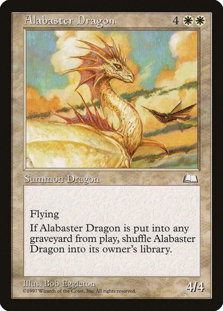 Alabaster Dragon - Weatherlight Magic: The Gathering trading card