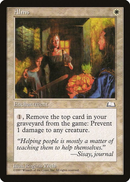 Alms trading card from Weatherlight Alms - Weatherlight Magic: The Gathering trading card