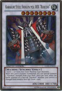Karakuri Steel Shogun mdl 00X "Bureido" - Gold Series: Haunted Mine (GLD5) #GLD5-EN035 - Rare YuGiOh Trading Card