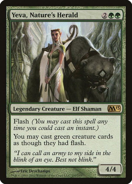 Yeva, Nature's Herald - Magic 2013 (M13) Magic: The Gathering trading card