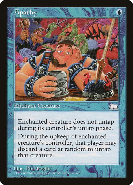 Apathy trading card from Weatherlight Apathy - Weatherlight Magic: The Gathering trading card