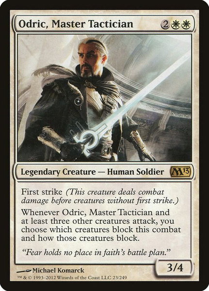 Odric, Master Tactician trading card from Magic 2013 (M13) Odric, Master Tactician - Magic 2013 (M13) Magic: The Gathering trading card