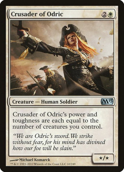 Crusader of Odric trading card from Magic 2013 (M13) Crusader of Odric - Magic 2013 (M13) Magic: The Gathering trading card