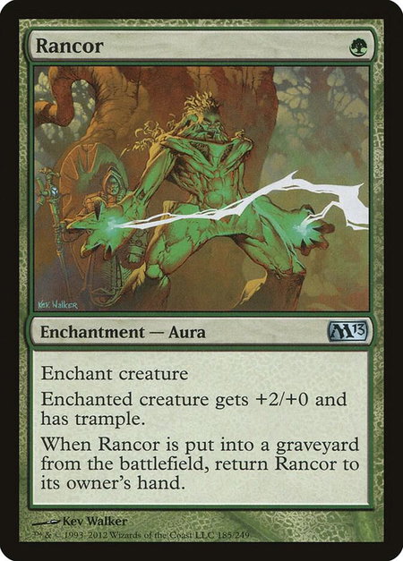 Rancor trading card from Magic 2013 (M13) Rancor - Magic 2013 (M13) Magic: The Gathering trading card