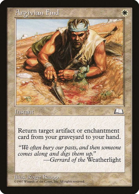 Argivian Find - Weatherlight Magic: The Gathering trading card